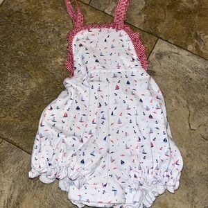 Sailboat Print Kids Bodysuit - Red and Blue